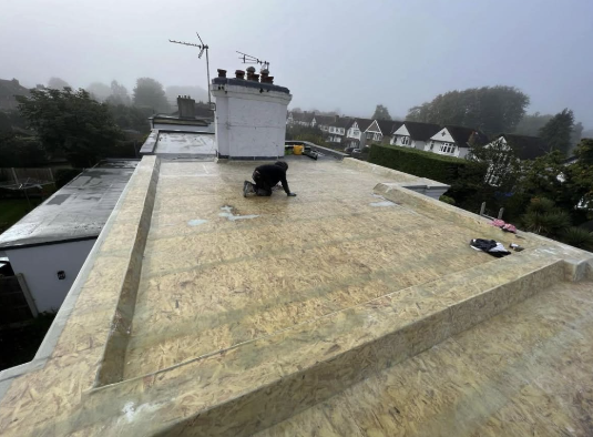 Flat roof OSB deck preparation