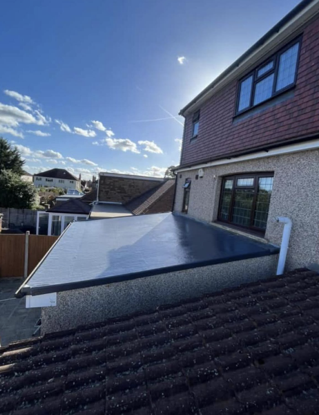 Flat GRP roof on rear extension